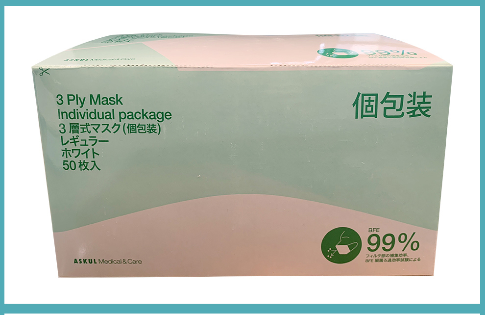 日本進口一次性醫用口罩整箱外包裝